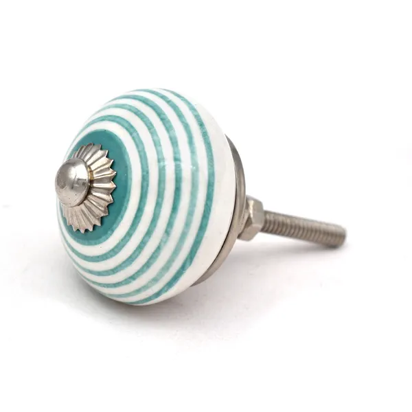 Ceramic_Coastal_White_Teal_Striped_Round_Drawer_Knobs