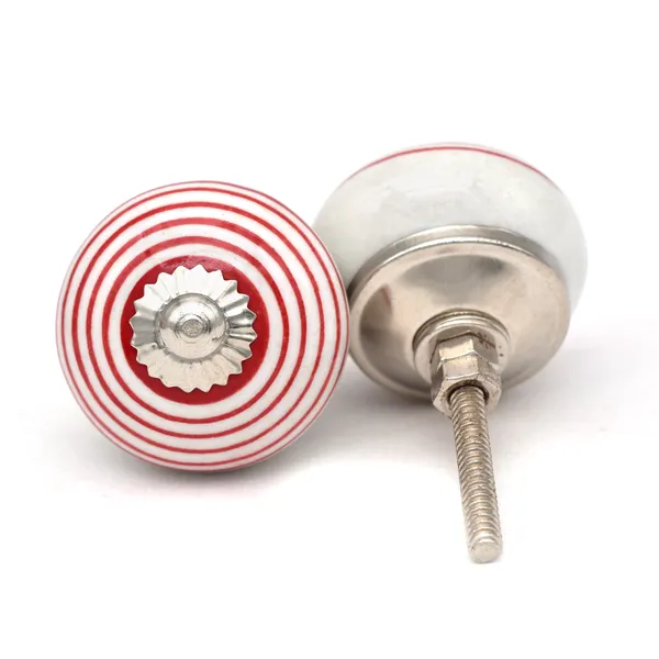 Ceramic_Classic_Red_White_Striped_Round_Cabinet_Knob