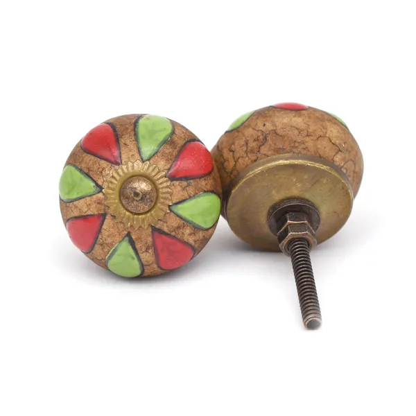 Ceramic_Artisan_Red_Green_Hand_Painted_Floral_Drawer_Knob