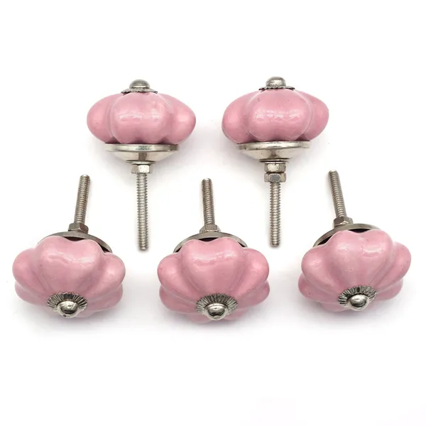 Ceramic_Decorative_Pink_Flower_Shaped_Cabinet_Knob