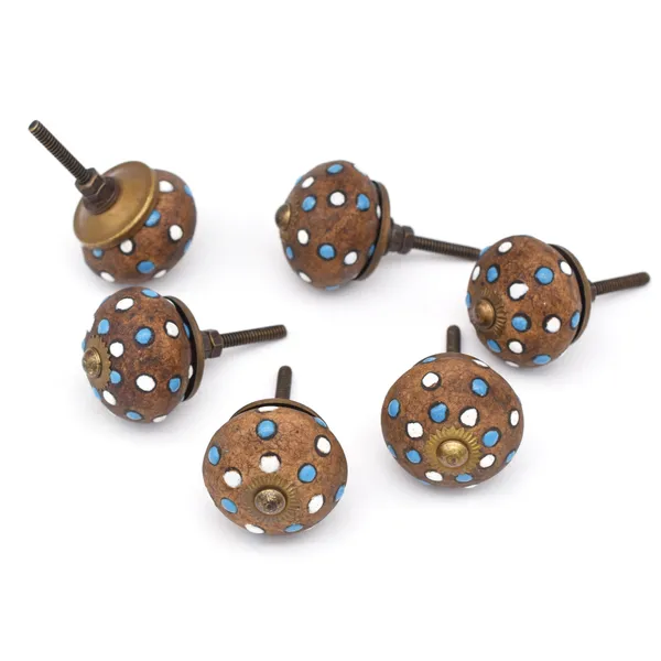 Ceramic_Bohemian_Brown_Blue_White_Polka_Dot_Cabinet_Knobs