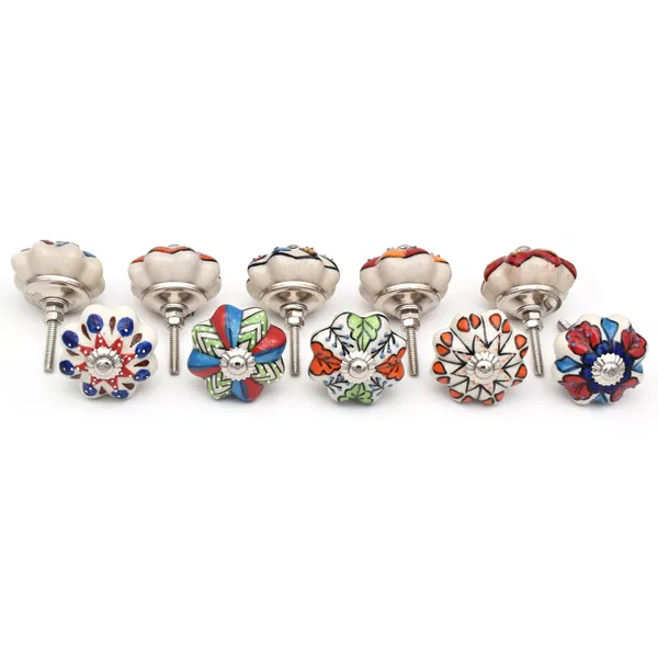 Ceramic_Bohemian_Hand_Painted_Floral_Geometric_Multicolor_Cabinet_Knobs_(set_of_12)