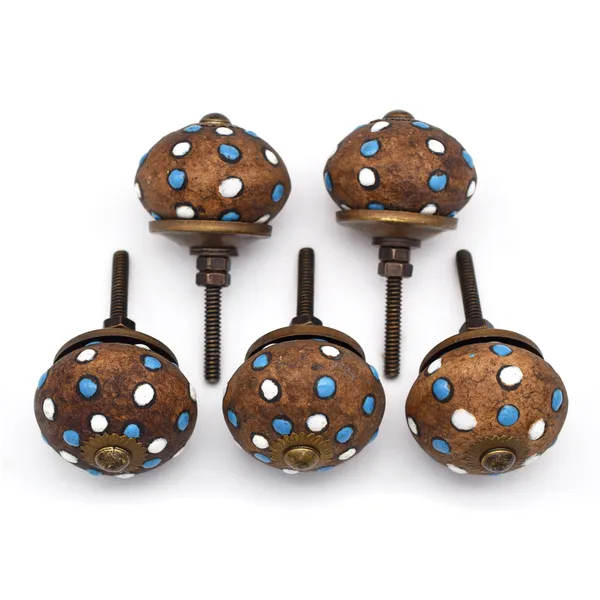 Ceramic_Bohemian_Brown_Blue_White_Polka_Dot_Cabinet_Knobs