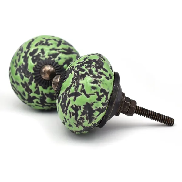 Ceramic_Artisan_Green_Black_Speckled_Round_Cabinet_Knobs