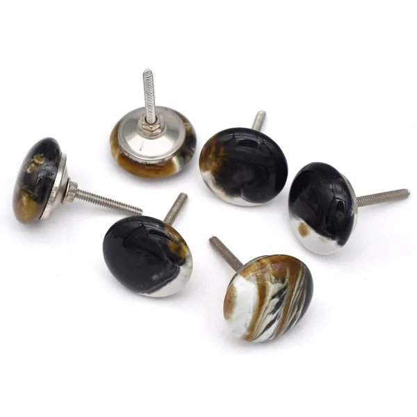 Ceramic_Artistic_Black_White_Gold_Marbled_Round_Cabinet_Knob