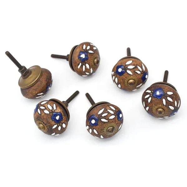 Metal_Rustic_Brown_Blue_Accent_Floral_Cutout_Cabinet_Knobs
