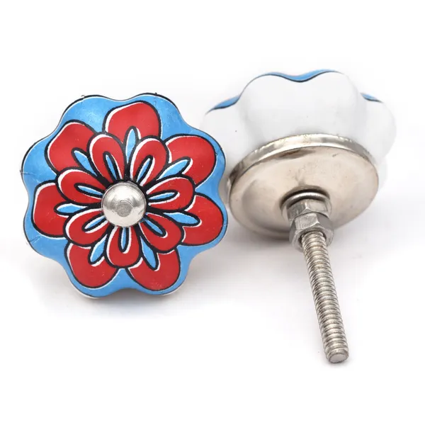 Ceramic_Hand_Painted_Red_Blue_Floral_Drawer_Knob
