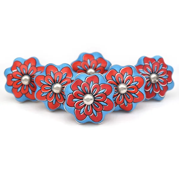 Ceramic_Hand_Painted_Red_Blue_Floral_Drawer_Knob