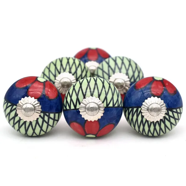 Ceramic_Hand_Painted_Blue_Red_Floral_Round_Cabinet_Knob