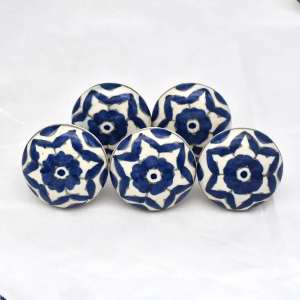 Ceramic_Traditional_Blue_Floral_Round_Cabinet_Knobs