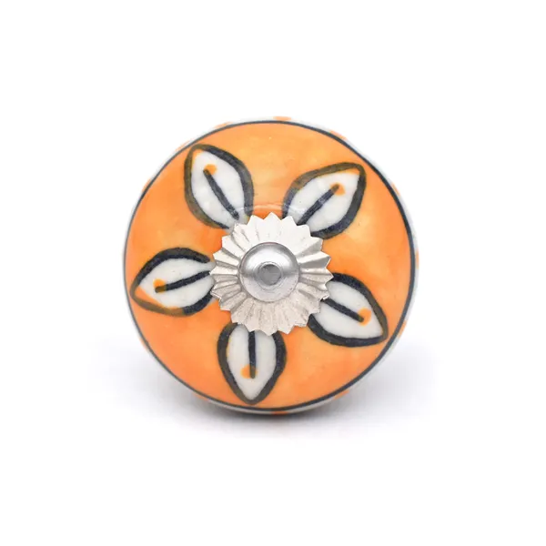 Ceramic_Traditional_Floral_Orange_Door_Knobs