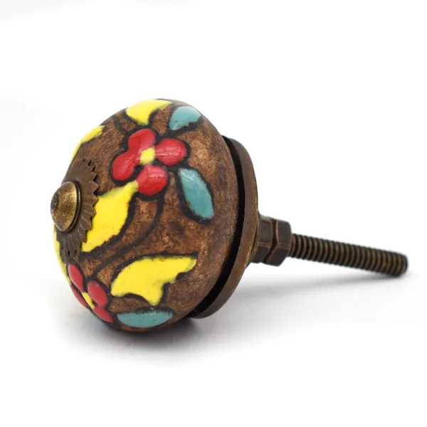Ceramic_Bohemian_Hand_Painted_Floral_Brown_Door_Knobs
