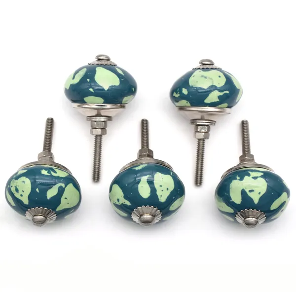 Ceramic_Artisan_Blue_Green_Floral_Round_Drawer_Knob