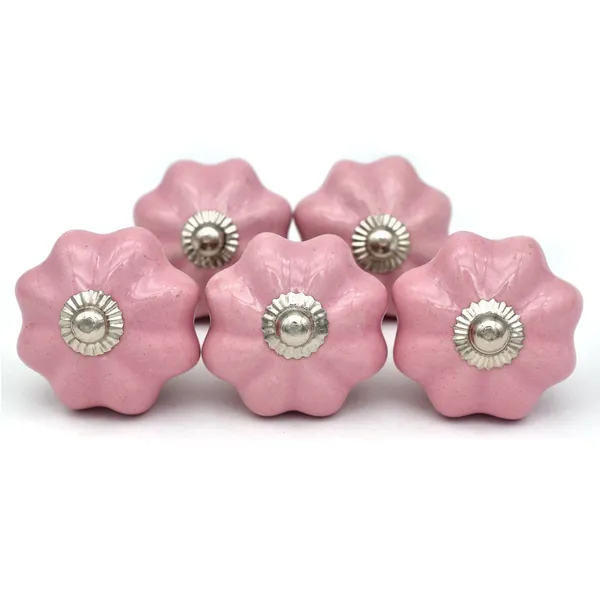 Ceramic_Decorative_Pink_Flower_Shaped_Cabinet_Knob