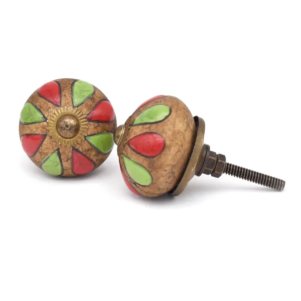 Ceramic_Artisan_Red_Green_Hand_Painted_Floral_Drawer_Knob