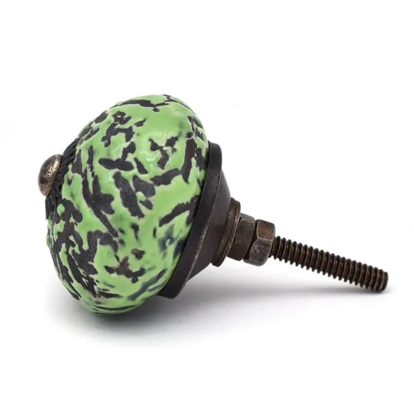 Ceramic_Artisan_Green_Black_Speckled_Round_Cabinet_Knobs