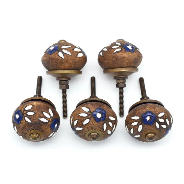 Metal_Rustic_Brown_Blue_Accent_Floral_Cutout_Cabinet_Knobs