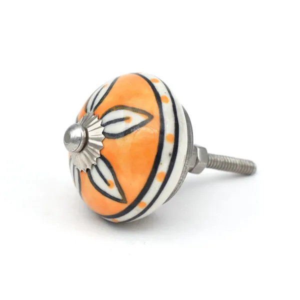 Ceramic_Traditional_Floral_Orange_Door_Knobs