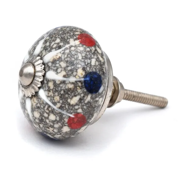 Ceramic_Vintage_Speckled_Grey_Red_Blue_Dome_Drawer_Knobs