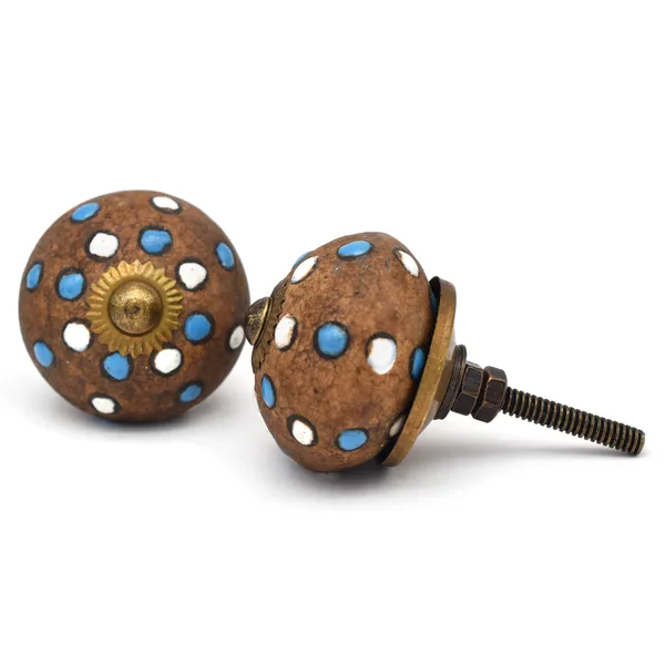 Ceramic_Bohemian_Brown_Blue_White_Polka_Dot_Cabinet_Knobs