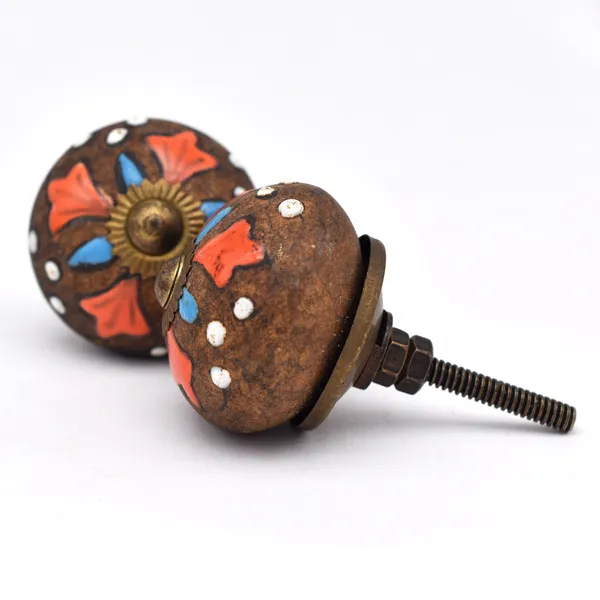 Ceramic_Traditional_Hand_Painted_Floral_Brass_Finish_Cabinet_Knobs