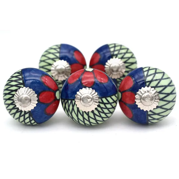 Ceramic_Hand_Painted_Blue_Red_Floral_Round_Cabinet_Knob