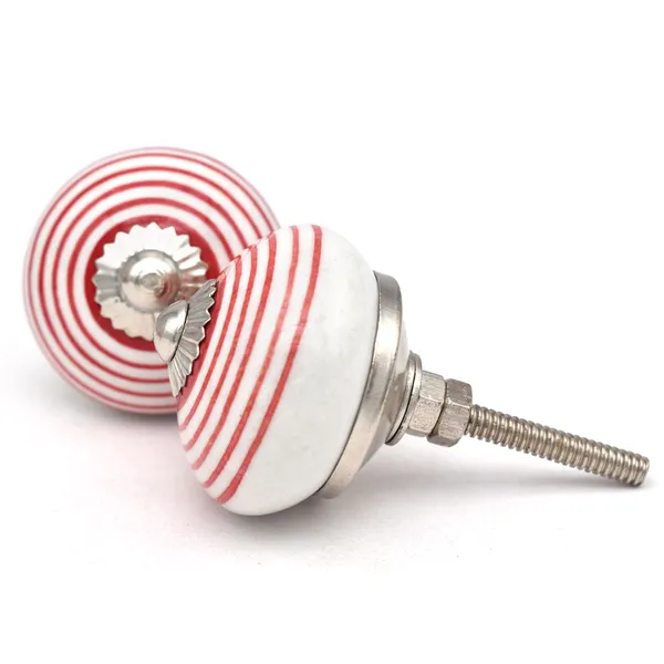 Ceramic_Classic_Red_White_Striped_Round_Cabinet_Knob