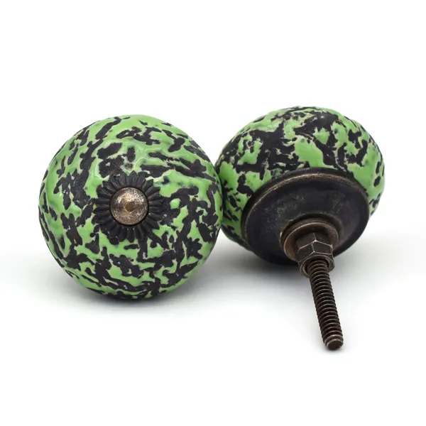Ceramic_Artisan_Green_Black_Speckled_Round_Cabinet_Knobs