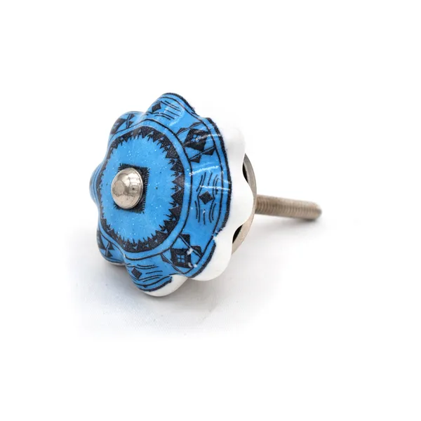 Ceramic_Traditional_Floral_Melon_Shaped_Blue_White_Cabinet_Knobs