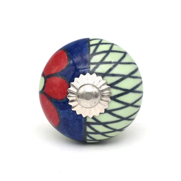 Ceramic_Hand_Painted_Blue_Red_Floral_Round_Cabinet_Knob