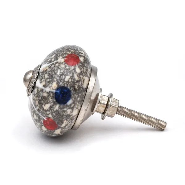 Ceramic_Vintage_Speckled_Grey_Red_Blue_Dome_Drawer_Knobs