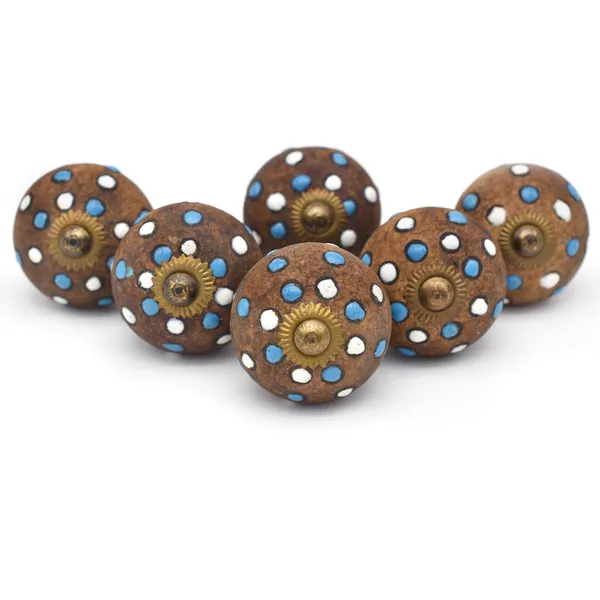 Ceramic_Bohemian_Brown_Blue_White_Polka_Dot_Cabinet_Knobs