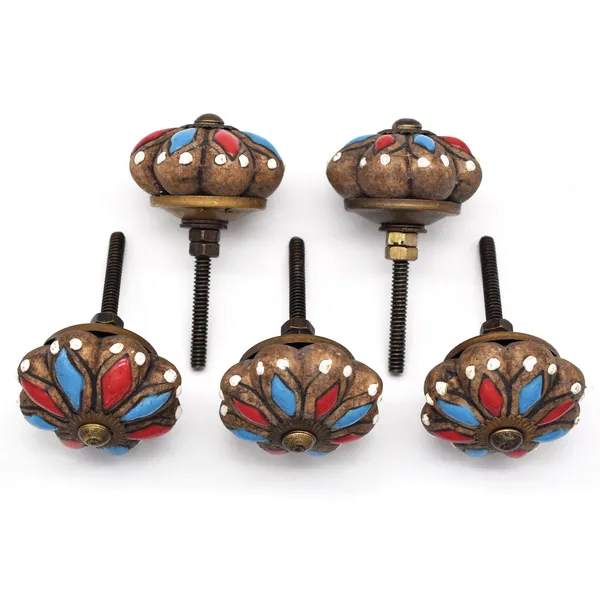 Ceramic_Hand_Painted_Red_Blue_Floral_Flower_Cabinet_Knobs