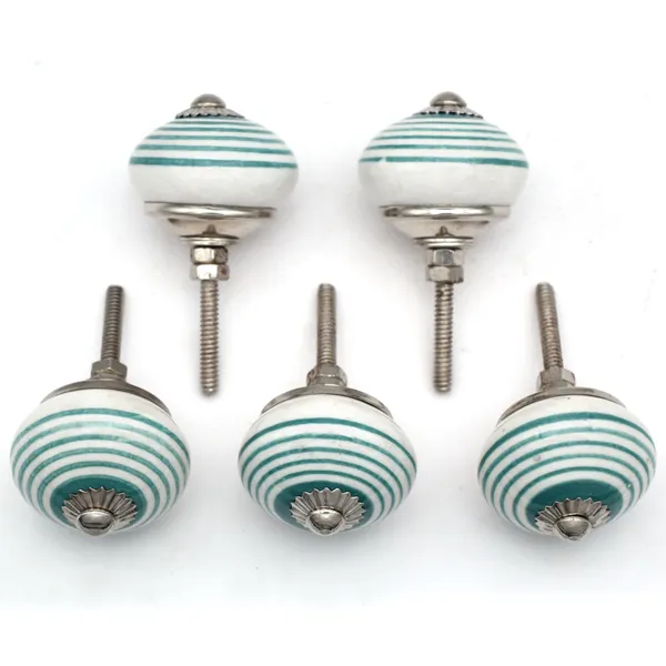 Ceramic_Coastal_White_Teal_Striped_Round_Drawer_Knobs