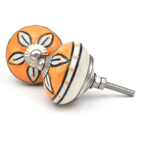 Ceramic_Traditional_Floral_Orange_Door_Knobs
