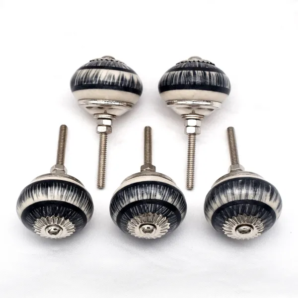 Ceramic_Vintage_Black_Grey_Striped_Dome_Cabinet_Knobs