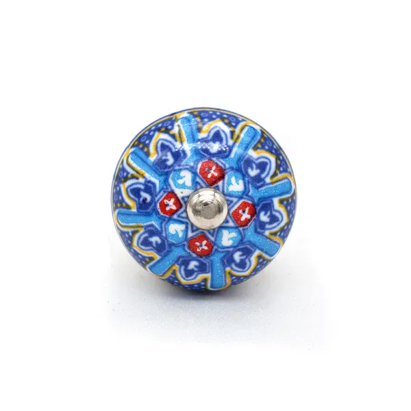 Ceramic_Decorative_Blue_Floral_Mandala_Cabinet_Knobs