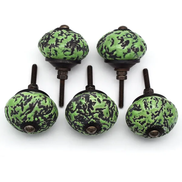 Ceramic_Artisan_Green_Black_Speckled_Round_Cabinet_Knobs