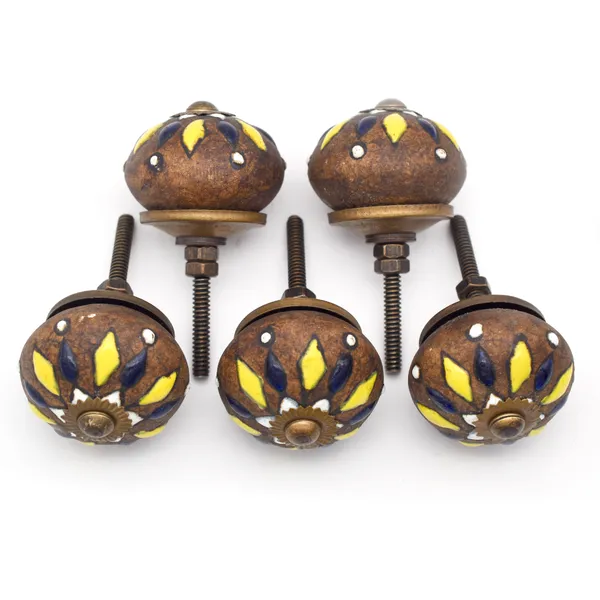 Ceramic_Bohemian_Hand_Painted_Floral_Yellow_Blue_Drawer_Knobs