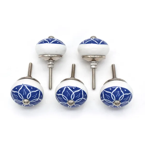 Ceramic_Traditional_Lotus_Floral_Blue_White_Door_Knobs