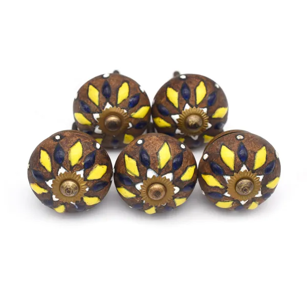 Ceramic_Bohemian_Hand_Painted_Floral_Yellow_Blue_Drawer_Knobs