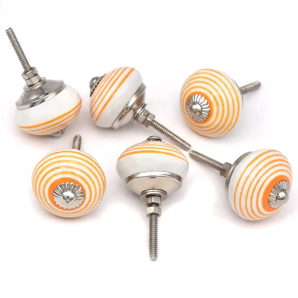 Ceramic_Decorative_Orange_White_Striped_Cabinet_Knob