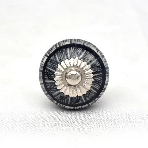 Ceramic_Vintage_Black_Grey_Striped_Dome_Cabinet_Knobs