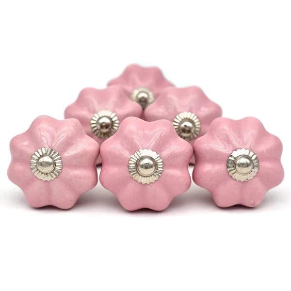 Ceramic_Decorative_Pink_Flower_Shaped_Cabinet_Knob