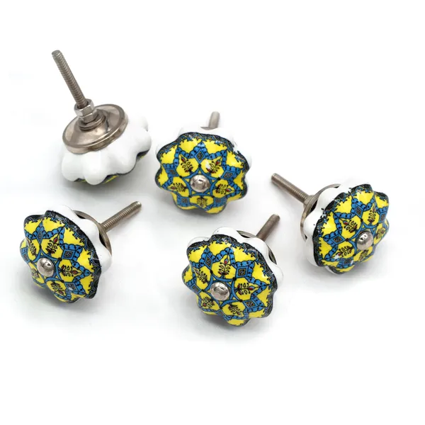 Ceramic_Ethnic_Blue_Yellow_Floral_Hand_Painted_Drawer_Knobs
