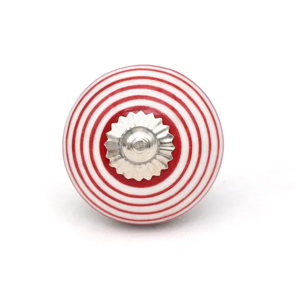 Ceramic_Classic_Red_White_Striped_Round_Cabinet_Knob