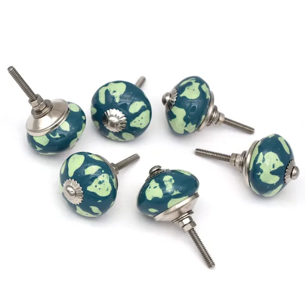 Ceramic_Artisan_Blue_Green_Floral_Round_Drawer_Knob