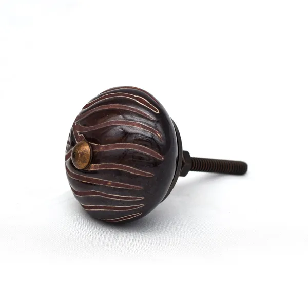 Wood_Traditional_Carved_Wave_Pattern_Spherical_Cabinet_Knobs