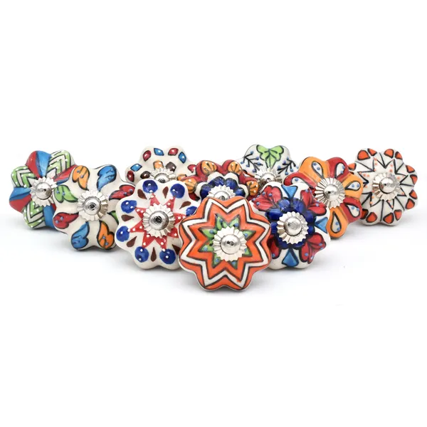 Ceramic_Bohemian_Hand_Painted_Floral_Geometric_Multicolor_Cabinet_Knobs_(set_of_12)