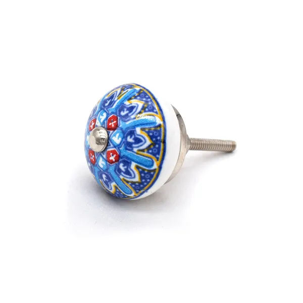 Ceramic_Decorative_Blue_Floral_Mandala_Cabinet_Knobs